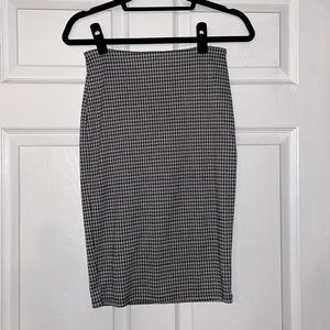 Dogtooth A-line Midi Pencil Skirt